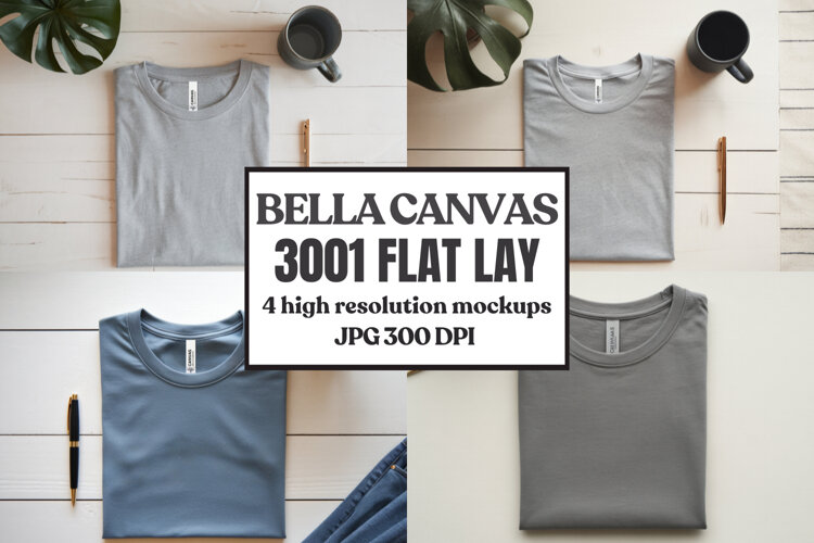 Bella Canvas 3001 Flat Lay T-Shirt Mockup example image 1