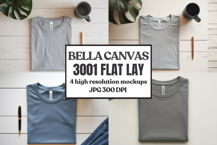 Bella Canvas 3001 Flat Lay T-Shirt Mockup
