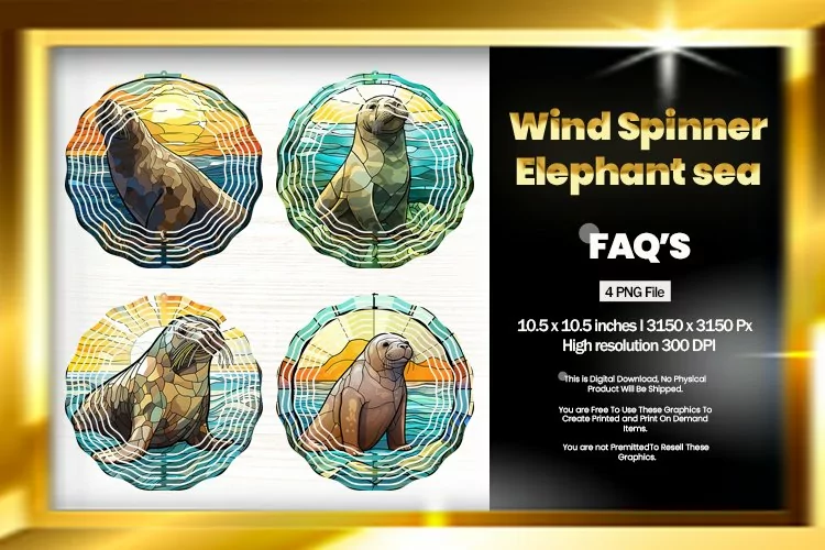 Elephant Sea Wind Spinner Sublimation - 04 Variations