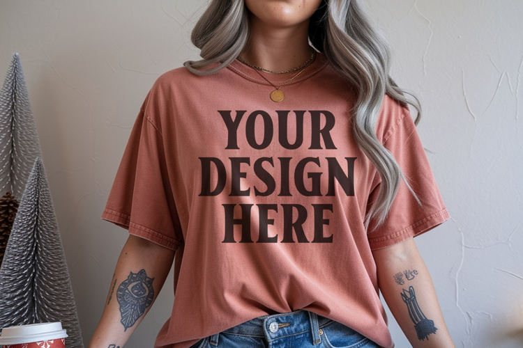 Yam Christmas Comfort Colors 1717 TShirt Mockup, CC 1717