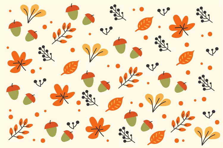 Flat Autumn Leaves Background