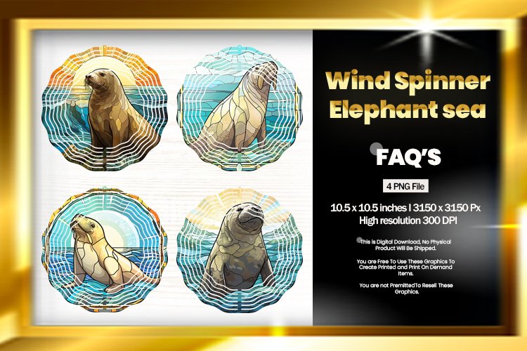 Elephant Sea Wind Spinner Sublimation - 04 Variations example image 1