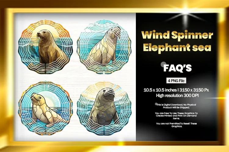 Elephant Sea Wind Spinner Sublimation - 04 Variations