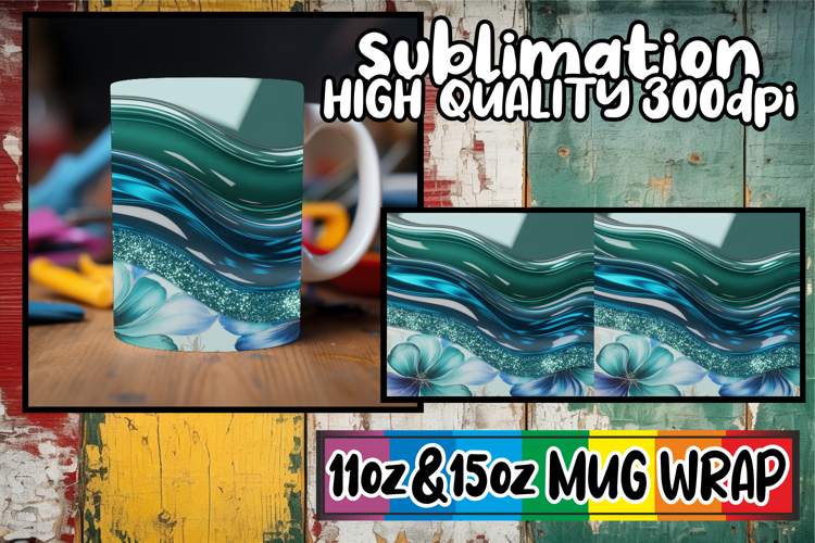 Serene moments 11oz 15oz sublimation wrap, Pattern