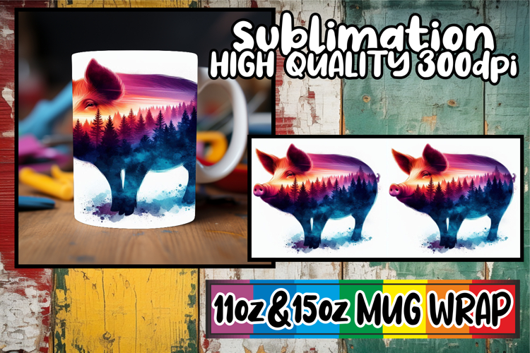 Bright beginnings sublimation mug wrap, Animals Art
