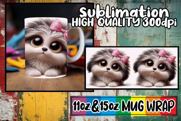 Playful evenings 11oz 15oz sublimation wrap, 3D Dog