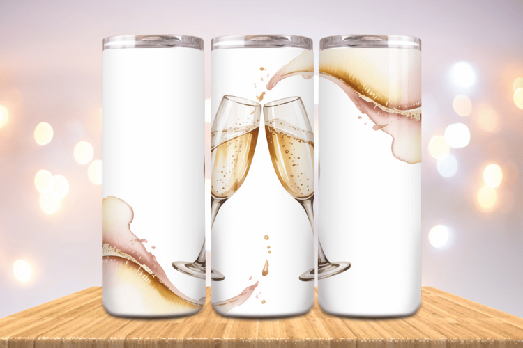 Festive Happy New Year Tumbler Wrap 2026: 20oz Skinny Tumble