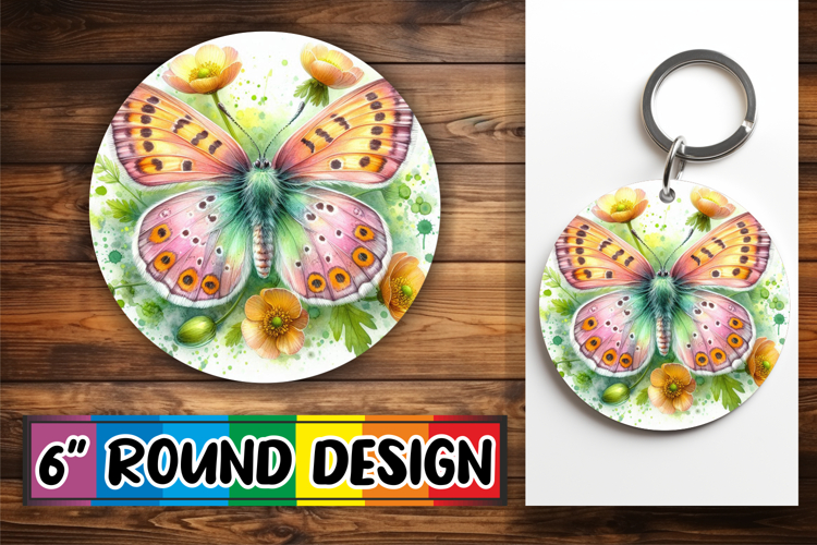 Joyful Moments Car Coaster PNG, Butterfly