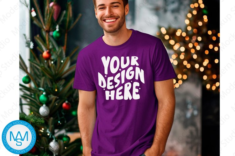 Purple tshirt Mockup, Christmas tshirt Mockup, Purple mockup
