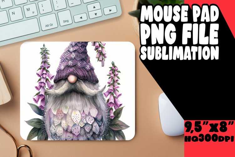 Whimsical Gnome Mouse Pad - Spring Edition example image 1