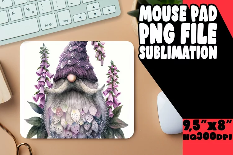 Whimsical Gnome Mouse Pad - Spring Edition