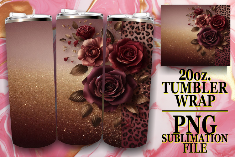 Uplifting Moments 20oz tumbler wrap, Leopard Prints