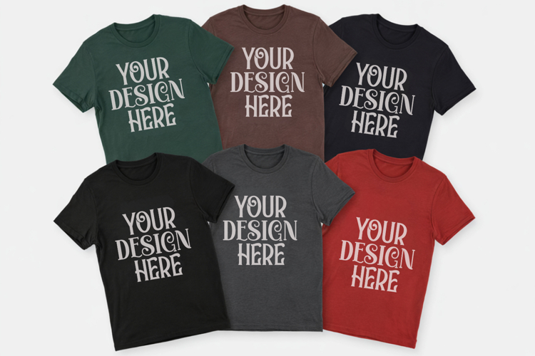 Christmas Family Matching Shirt Mockup | Cozy Boho Flat Lay