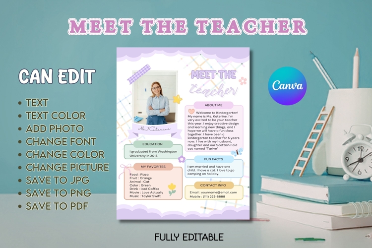 Meet the Teacher - B05 - Canva Template