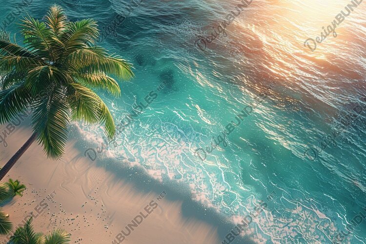 Aerial view turquoise ocean. Summer background. High photo example image 1