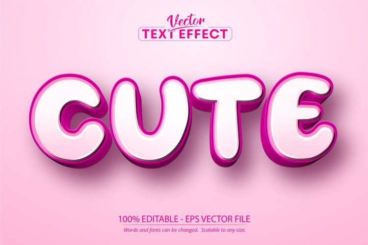 Cartoon text effect, editable cute text style