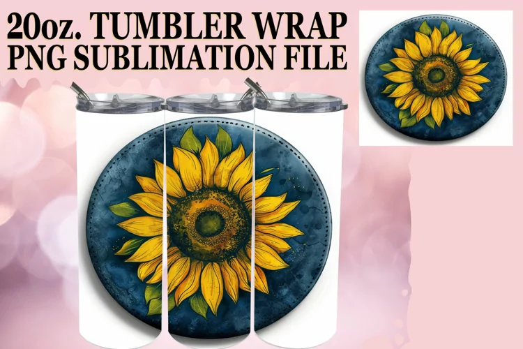 Denim Flower Tumbler Sublimation Spring 20oz