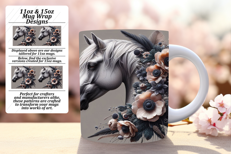 Sophisticated 15oz Png Mug Wrap , Horse