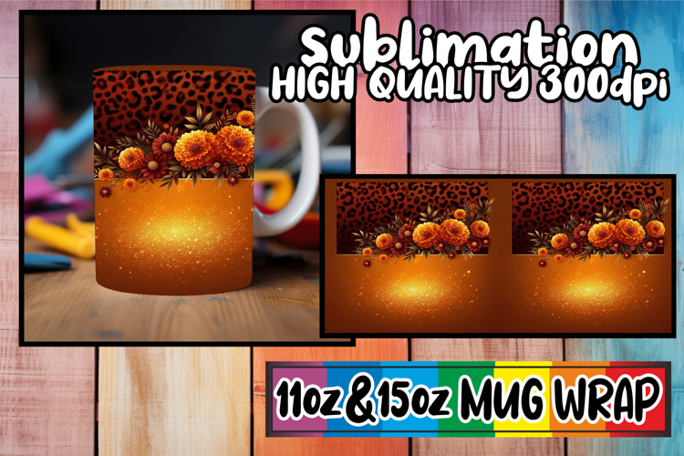 Radiant love 11oz 15oz sublimation wrap, Leopard Prints