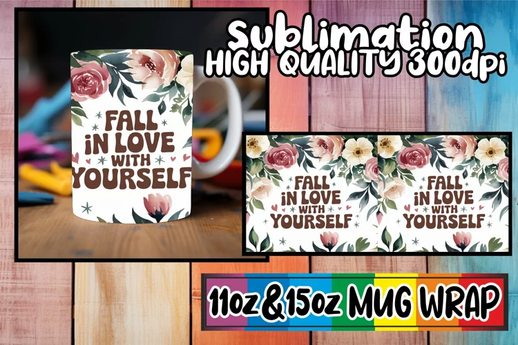 Joyful sunsets 11oz 15oz sublimation wrap, Flower Quote
