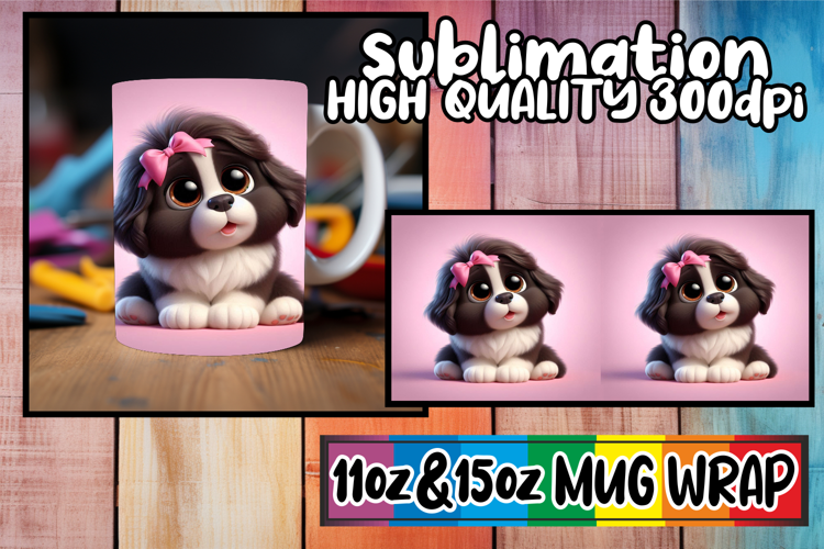 Radiant adventures 11oz 15oz sublimation wrap, 3D Dog