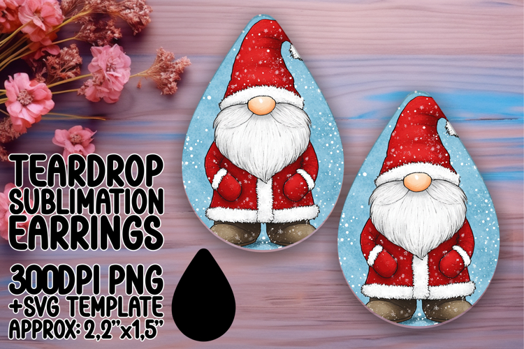 Trendy Teardrop Earrings Artwork for DIY , Gnome