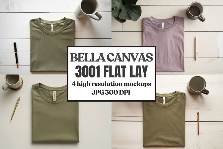 Bella Canvas 3001 Flat Lay T-Shirt Mockup