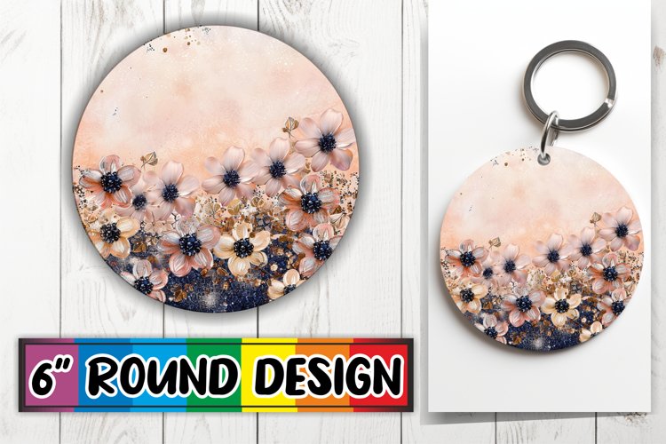 Shimmering Glittery Leopard Sublimation : Keychain, Coaster