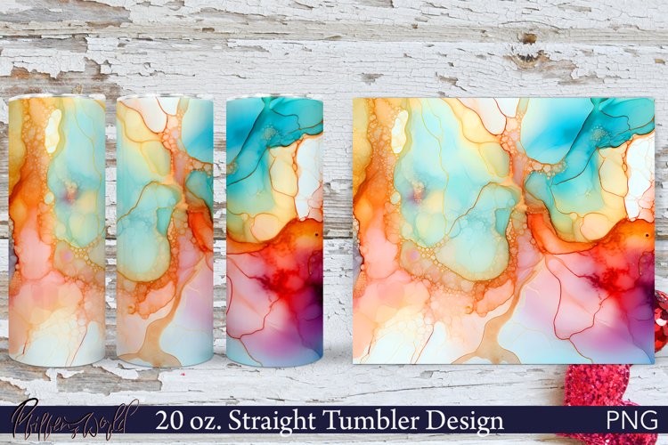 Alcohol Ink Tumbler Wrap | Soft Colors