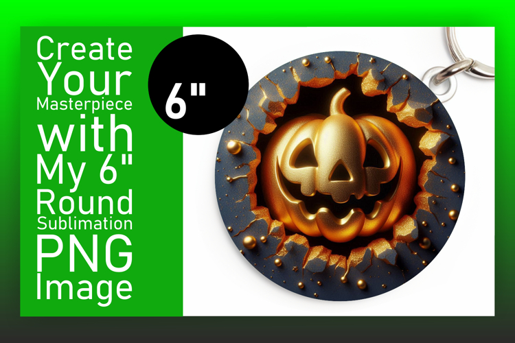 Creative Round Design for Keychains , 3D Pumpkin