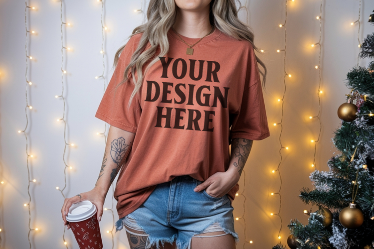 Yam Christmas Comfort Colors 1717 TShirt Mockup, CC 1717