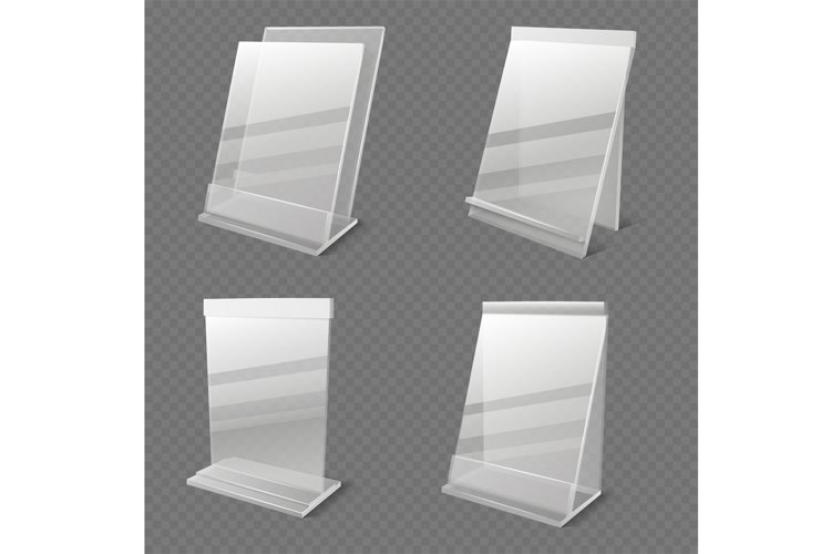 Realistic business information transparent plexiglass empty