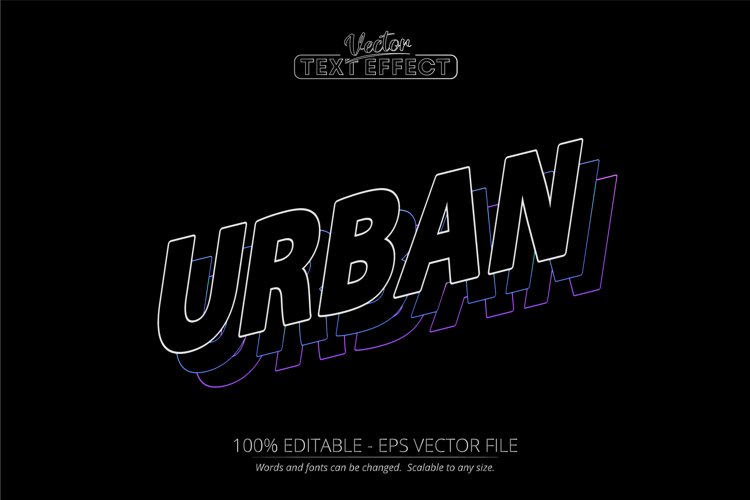 Urban text effect, editable minimalistic text style