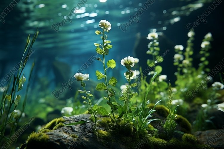 Sea Anemone Glowing Underwater Scene example image 1