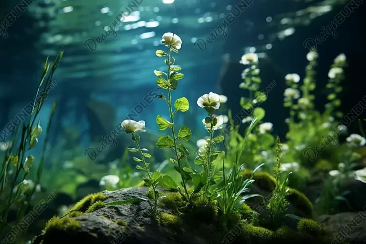 Sea Anemone Glowing Underwater Scene