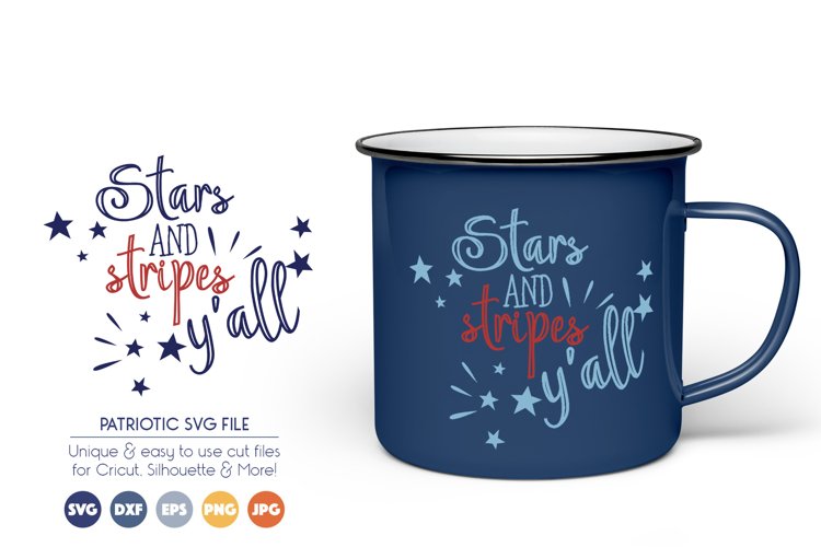 Stars and Stripes Y'all SVG Cut Files example image 1