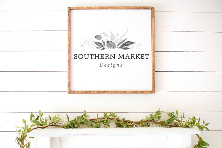 Real Wood 24x24 Sign Mock Up | Wood Sign Flat Lay | example image 1