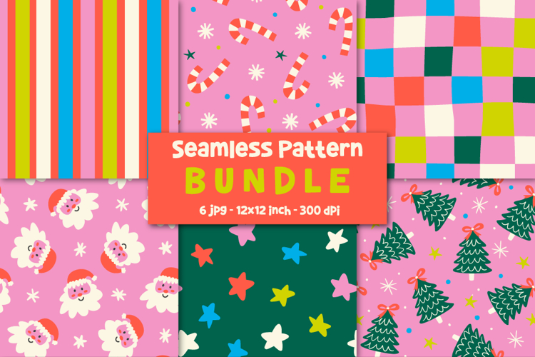 Christmas Pattern Christmas Digital Papers Santa.