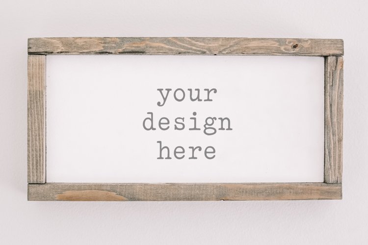 Wood Sign Mockup| Stock Photo| Flat Lay | Sublimation SVG example image 1