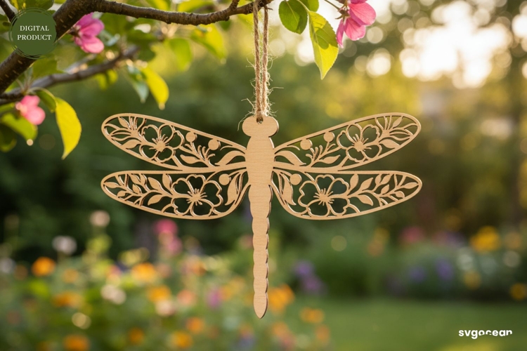 Spring Dragonfly Ornament Laser Cut | Glowforge | SVG