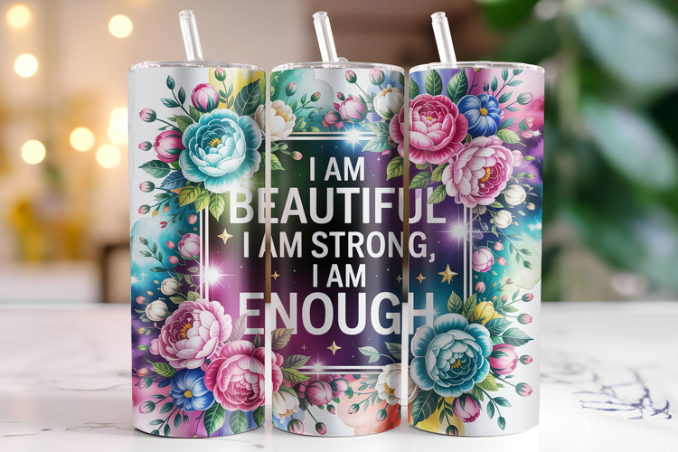 I am beautiful I am Strong I am Enough Tumbler Wrap