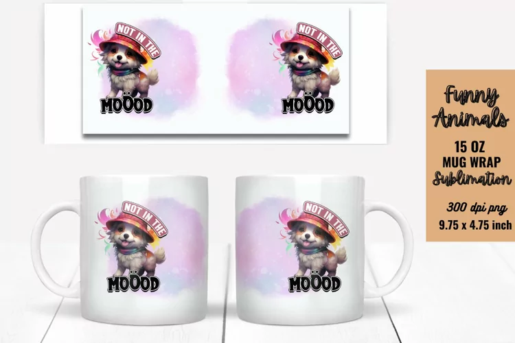 Funny Animals Mug Wrap Sublimation, Mug Wrap PNG