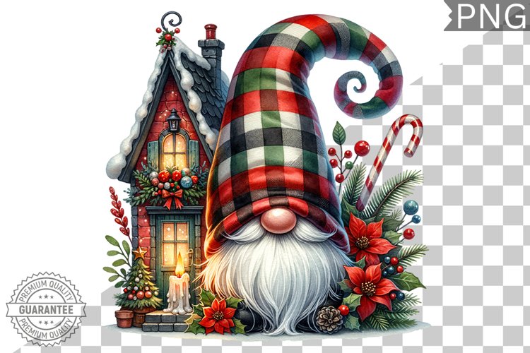 Christmas Gnome Sublimation - Clipart PNG Design