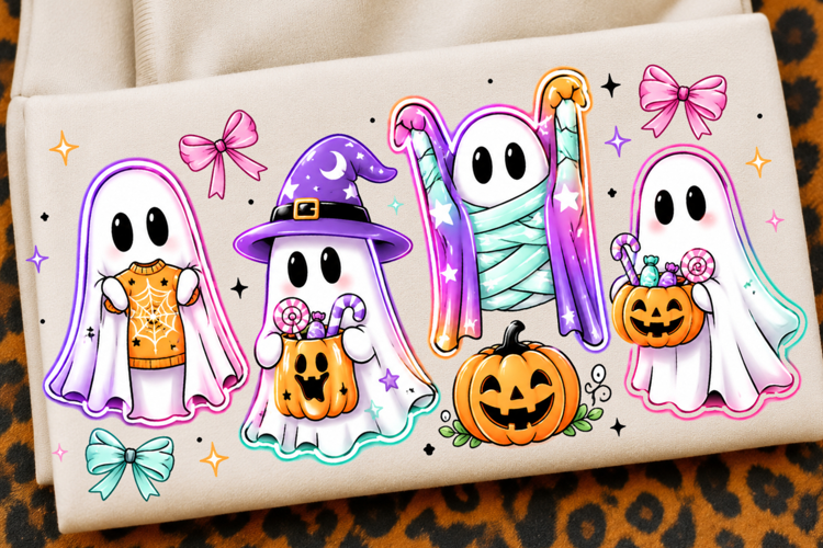 Cute Coquette Halloween Ghosts Sublimation Files