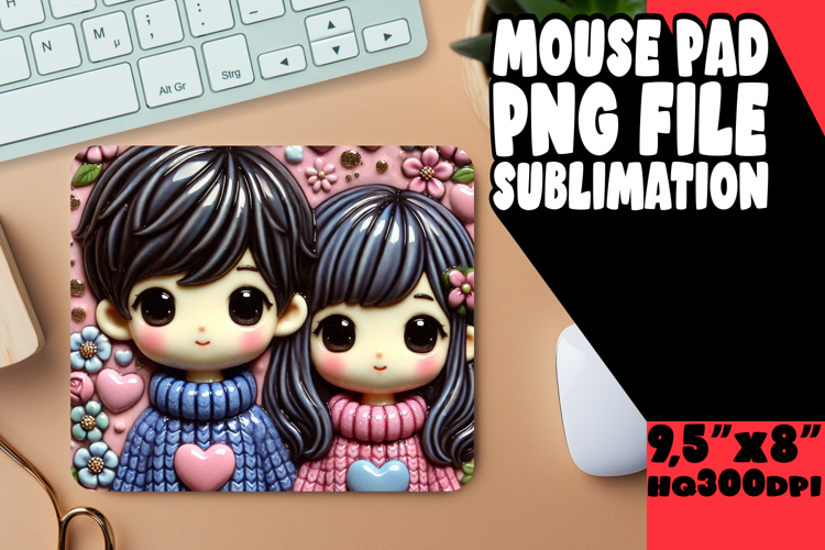 Bright Desk Pad Sublimation Ideas, 3D Characters