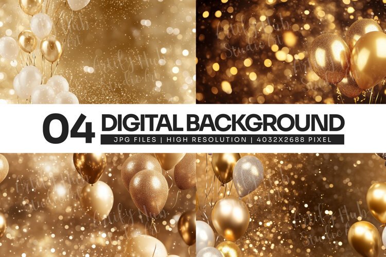 Golden Balloon Sparkle Background example image 1