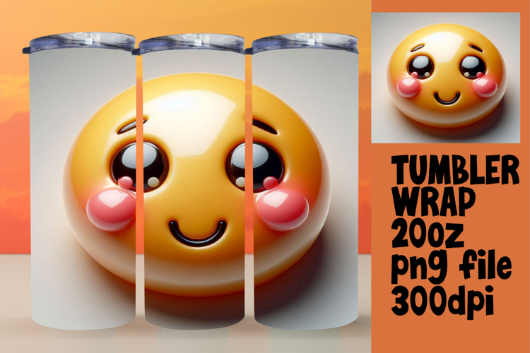 Perfect Gift: 20oz Tumbler Design , 3D Emoji