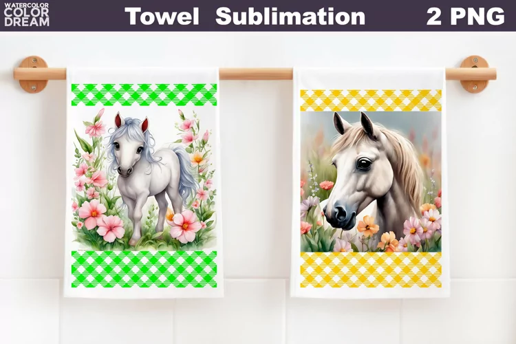 Farm Kitchen Waffle Towel | Horse Towel Sublimation