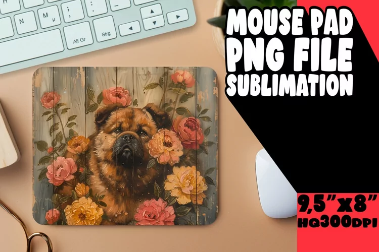 Cute Canine Wood Pattern Mouse Mat