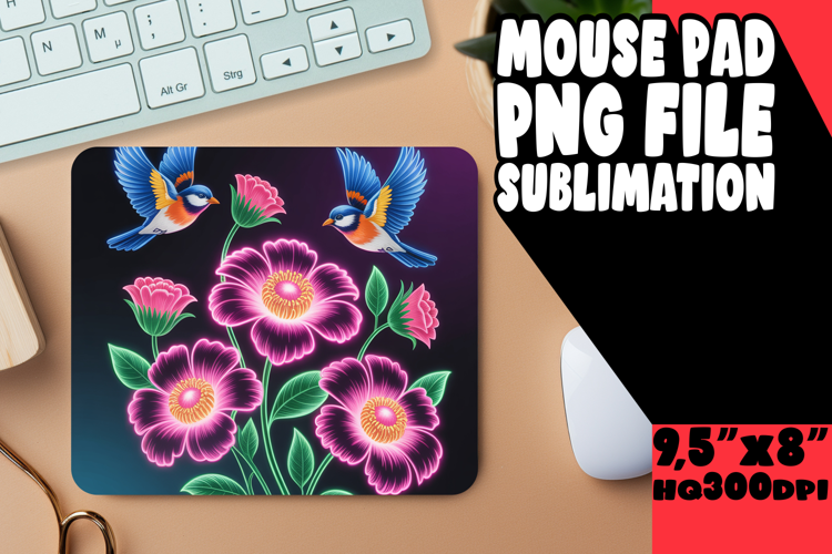 Joyful Desk Pad Sublimation Style, Birds